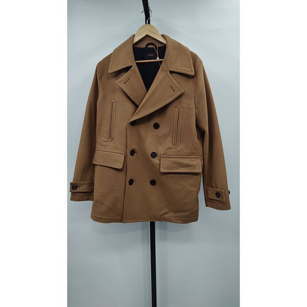 Men's Double-Breasted Wool Blend Peacoat - Camel